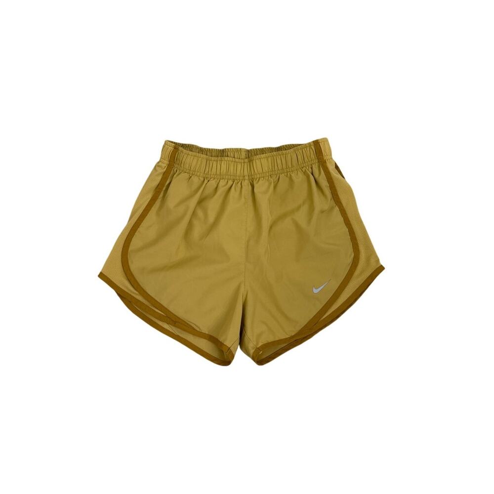 Nike Shorts Dri Fit Tempo Gold Yellow Lined Running Athletic Size Women's XS
